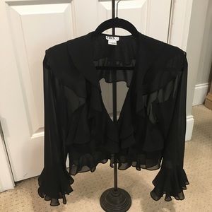 Ruffled sheer jacket